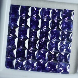21 Pcs Natural CERTIFIED  Tanzanite Purple Square Cut Loose Gemstone 5x5 mm Lot
