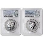 Set of 2 2023-S $1 Reverse Proof Silver Morgan/Peace Dollars PCGS PR70 AR coins