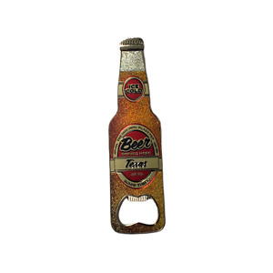 Texas Souvenirs Beer Bottle Shape Opener Enamel Fridge Magnet Metallic Orange