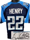 Derrick Henry signed Tennessee 2016-17 TB Navy Custom Pro Style Jersey - Beckett