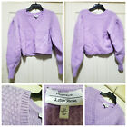 Paris Atelier Sweater Womens Small Lavender Cardigan Alpaca Wool Blend Knit Crop