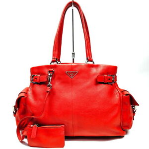 Prada Hand Bag  Orange Leather 432516