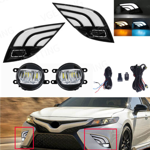 Fits For 2018 2019 2020 TOYOTA CAMRY SE XSE TRD LED Fog Light & DRL kits w/Wires (For: 2021 Toyota Camry)