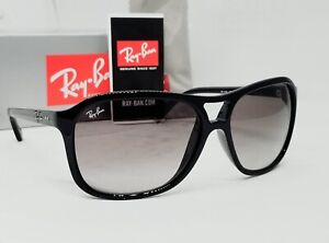 Ray Ban CATS 4000 black/crystal grey gradient RB4128 601/32 60 sunglasses NEW!