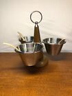 Vollrath Mid Century Modern Condiment Caddy Spinner Lazy Susan Spoons Stainless