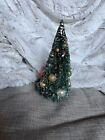 Vintage Bottle Brush Christmas Tree With Glass Balls - 10” Tall