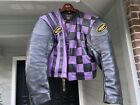 VANSON Mens SZ 42 Leather Cafe Racer Geniune Purple X Black Custom Jacket