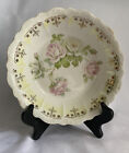Vintage La Francaise Porcelain Serving Bowl, Pink Roses, 9”