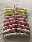 Vintage 1980s Laura Ashley Padded Hangers  Yellow Pink Plaid Floral lot  of 9