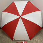 Golf Leighton Windefyer Red/White 100% Nylon Auto Open Umbrella 64” W/Cover NEW