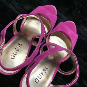 Guess High Heels Size 9M Suede Velvet Pink Shoes Womens Stilettos 4