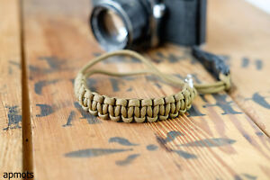 Paracord Camera Wrist Strap with Quick Release in Tan by apmots