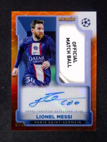 2022-23 Topps Merlin UEFA LIONEL MESSI SSP Match Ball Patch Auto SICK 1/25=1/1