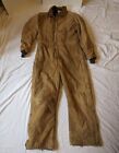 MENS VINTAGE CARHARTT COVERALLS INSULATED USA MADE BROWN COTTON DUCK SZ XL