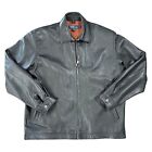 Vintage Polo Ralph Lauren Black Leather Bomber Jacket Men XXL