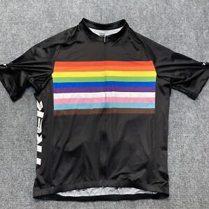 Trek Custom Men's XXL Black Cycling Jersey Pride Flag Full Zip