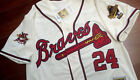 Brand New! Atlanta Braves #24 Deion Sanders Cooperstown 2patch sewn Jersey ivory