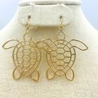 Open Turtle Dangle Earrings - Available in Silver or Gold