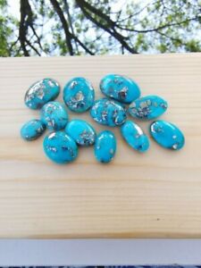 100 Ct Natural Blue Copper Turquoise Oval Shape Cabochon Loose Gemstone Lot-1