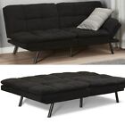 Memory Foam Futon Sleeper Sofa Bed Couch Convertible Foldable Black 72 inch