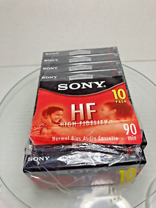 (10) Brand New SONY HF 90 Minute Blank Audio Cassette Tape Normal Bias