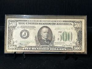 1934 A $500 Federal Reserve Note! Beautiful Note! Bank of Kansas City!