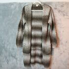 IJOAH Open Front Cardigan Womens Small Medium Gray Striped Knit Mohair Blend