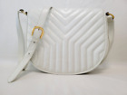 Yves Saint Laurent Shoulder Bag White Ivory Leather Purse Vintage