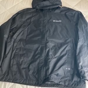 Columbia Omni Tech Jacket Mens XXL 2XL Black  Waterproof Rain Coat