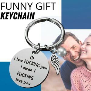 FUNNY Couples Keychain I Love You Keychain GAG GIFT For Girlfriend Wife Women