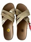 REEF Women's Cushion Spring Bloom Slide Sandals Champagne Gold Size 8 NWT!