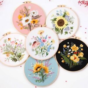 Embroidery Cross Stitch Kit Beginners-Handmade DIY Craft Floral Pattern Decors
