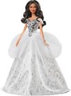 Barbie Signature 2021 Holiday Doll: Brunette Hair in Silver Gown, 12-Inch Doll