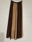 NWT Toptie Brown And Tan Maxi Lined Chiffon Skirt Women’s Size Large