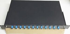 Fiber Patch Panel, Rack Mount 1U Panel,12Core, 2 Splice Tray(QTY 2) -738619