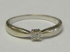 VINTAGE 10 K WHITE GOLD  0.02CT DIAMOND SOLITAIRE RING SIZE 8.5 engagement