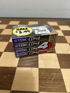4 Pack TDK CDING-II 110 Minutes Blank Audio Cassette Tapes ~STILL SEALED NEW