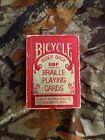 BRAILLE Playing Cards BICYCLE Rider Back 88F Red Box Complete Deck w/ Jokers 54