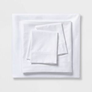 Twin/Twin XL 500 Thread Count Tri-Ease Solid Sheet Set White