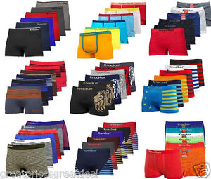 3, 6 Mens Microfiber Boxer Briefs Underwear Seamless Compression Knocker Lot