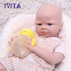 IVITA 20inch Handmade Full Body Silicone Reborn Baby Boy Floppy Silicone Doll