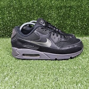 Nike Air Max 90 Essential Athletic Black Silver  Shoes Mens Size 9.5 AJ1285-023