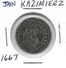 Nicely Toned Poland 1667 Jan Kazimierz Silver Coin Good Condition Free Shipping