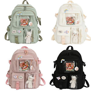Kawaii Backpack School Bag for Girls Large Capacity Kawaii Bag With Kawaii Pin
