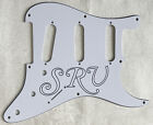 Custom For Fender 8 Screw Stratocaster Strat SRV Logo Guitar Pickguard White