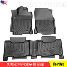 Floor Mats Cargo Liners Carpets for 2013-2018 Toyota RAV4 All-Weather TPE Rubber