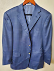 Pal Zileri Mens Blue Striped Wool Silk Blazer Jacket Taglia 38R US