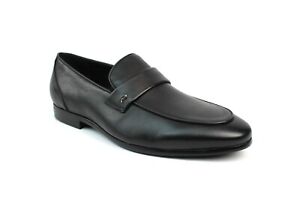 Black Men's Exclusive Genuine Leather Slip On Dress Shoes Loafers AZAR MAN Uber