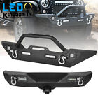 Front/Rear Bumper for 07-18 Jeep Wrangler JK Unlimited w/ Winch Plate LED Lights
