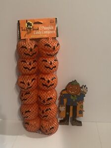 New ListingVintage Halloween Candy Container Pack And Wooden Jack O Lantern Figure 7.5
